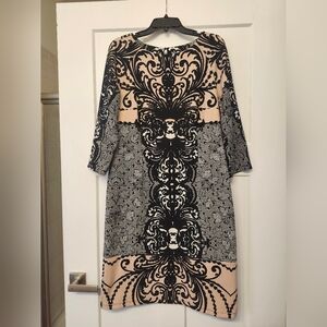 Rabbit Rabbit Rabbit Black and Beige Printed Shift Dress